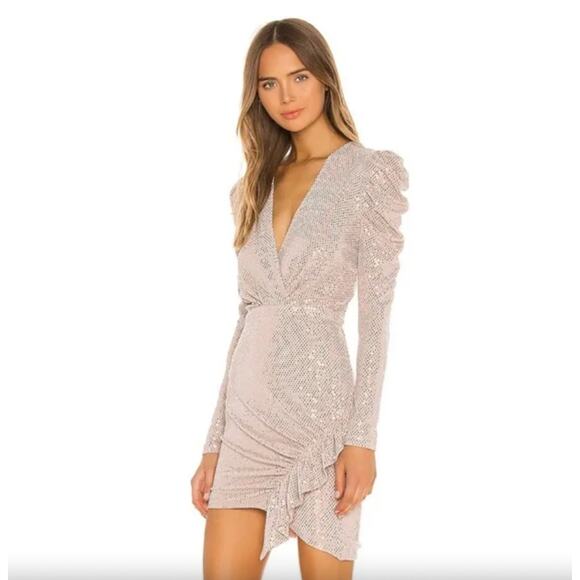 IRO Shimmering Silver Mini Dress - Picture 1 of 11